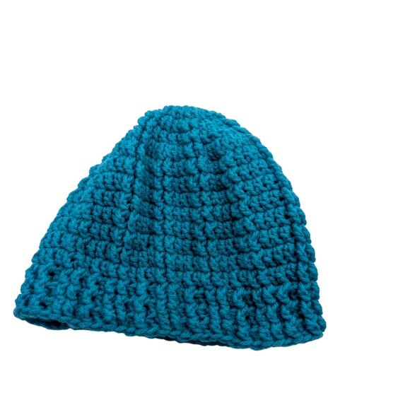 Pretty Aqua Crochet Beanie Hat - Picture 1 of 3